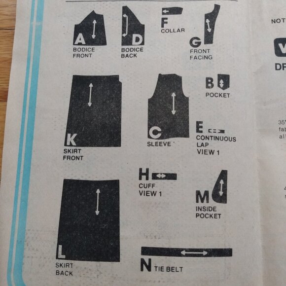 Vintage Mock Wrap Dress Sewing Pattern Size 12 Simplicity 9222 70s Retro - Picture 15 of 16